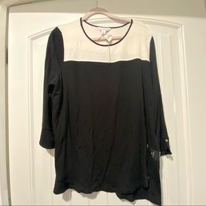 NWT Liz Claiborne black & white 3/4 sleeve blouse